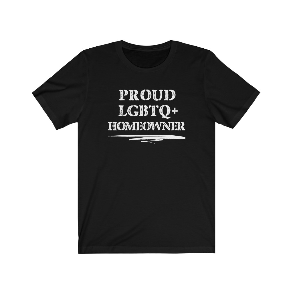 Proud LGBTQ+ Homeowner T-Shirt | LGBT Business Owner Lesbian Gay Bisexual Trans Queer BIPOC Human Rights Rainbow Gift, Soft black blue green - Image 2