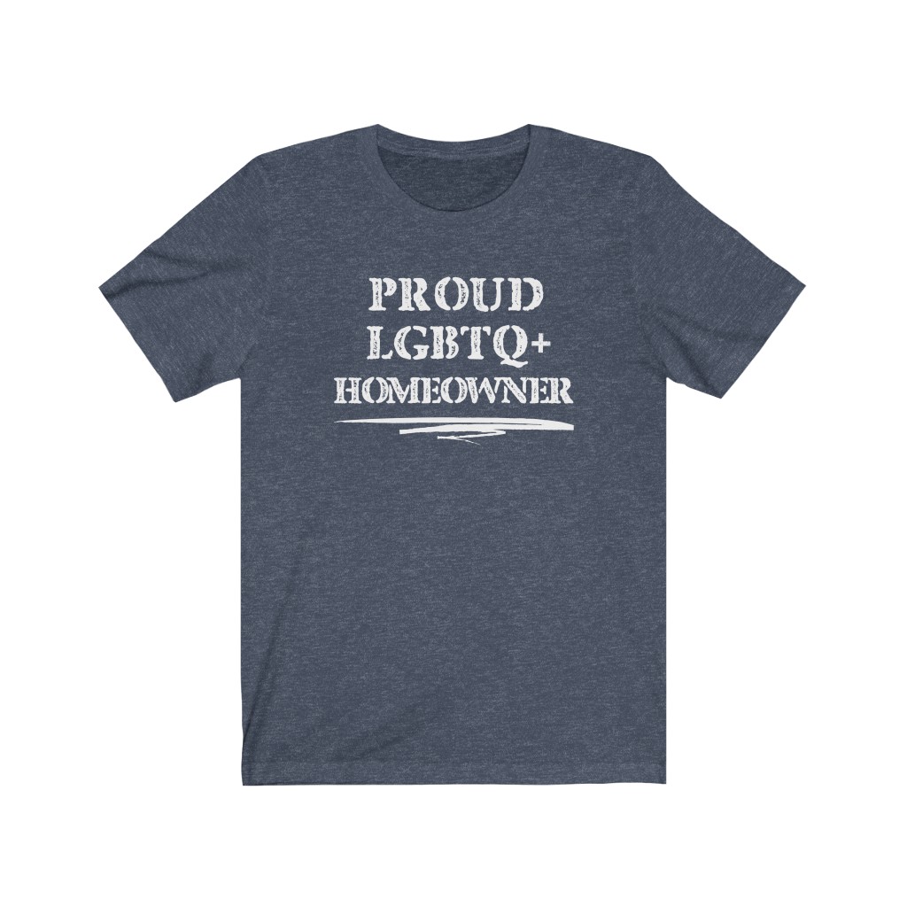 Proud LGBTQ+ Homeowner T-Shirt | LGBT Business Owner Lesbian Gay Bisexual Trans Queer BIPOC Human Rights Rainbow Gift, Soft black blue green - Image 6