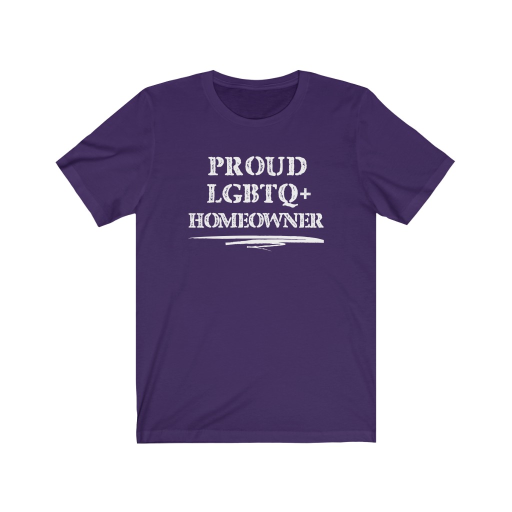 Proud LGBTQ+ Homeowner T-Shirt | LGBT Business Owner Lesbian Gay Bisexual Trans Queer BIPOC Human Rights Rainbow Gift, Soft black blue green