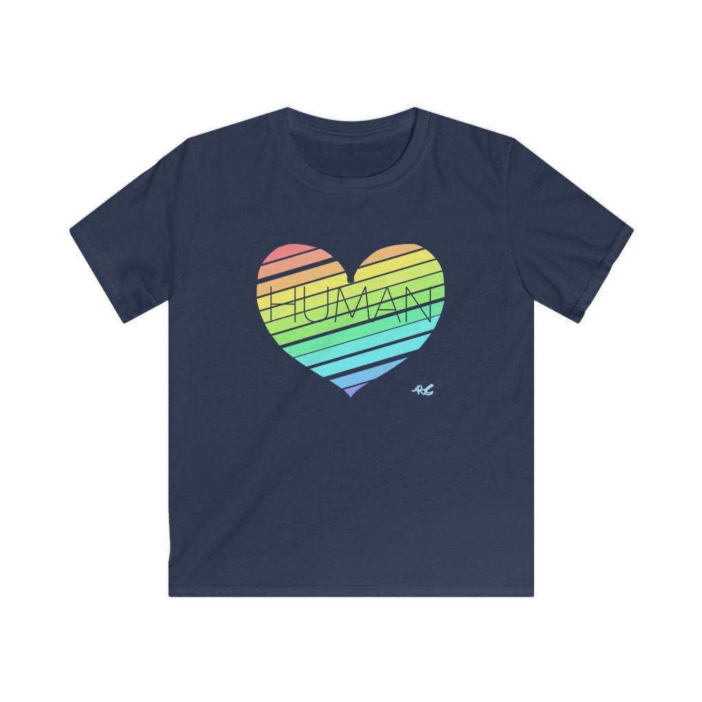 Kid's Human Rainbow Heart Shirt - Image 3