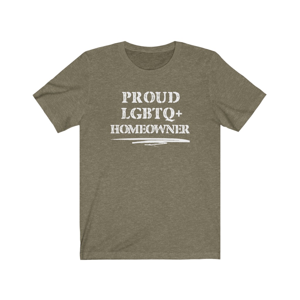 Proud LGBTQ+ Homeowner T-Shirt | LGBT Business Owner Lesbian Gay Bisexual Trans Queer BIPOC Human Rights Rainbow Gift, Soft black blue green - Image 3