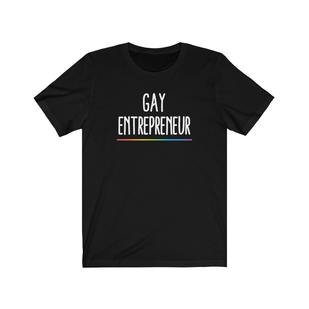 Gay Entrepreneur T-Shirt | LGBT Business Owner Lesbian Gay Bisexual Trans Queer BIPOC Human Rights Rainbow Gift, Soft black blue green - Image 2