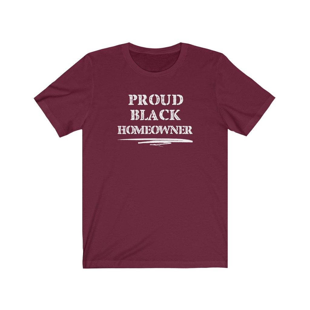 Proud Black Homeowner T-Shirt | BIPOC Melanin African-American Success Human Rights New Homeowner Gift, Soft black blue green teal - Image 8
