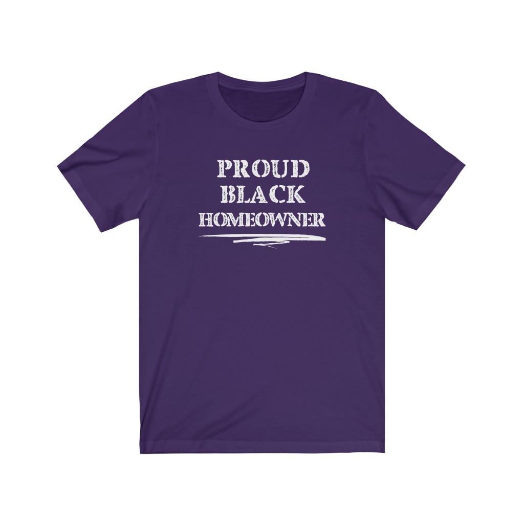 Proud Black Homeowner T-Shirt | BIPOC Melanin African-American Success Human Rights New Homeowner Gift, Soft black blue green teal - Image 7