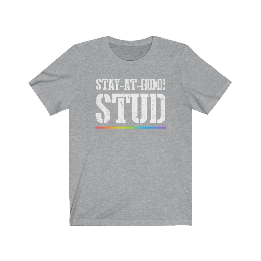 Stay At Home Stud Rainbow T-Shirt | LGBTQ+ T-Shirt Gift, Lesbian Femme Stud, Pride Shirt, Love is Love, LGBT Gift Gay Bisexual Trans Queer BIPOC Human Rights Rainbow Gift, Soft black blue green - Image 5
