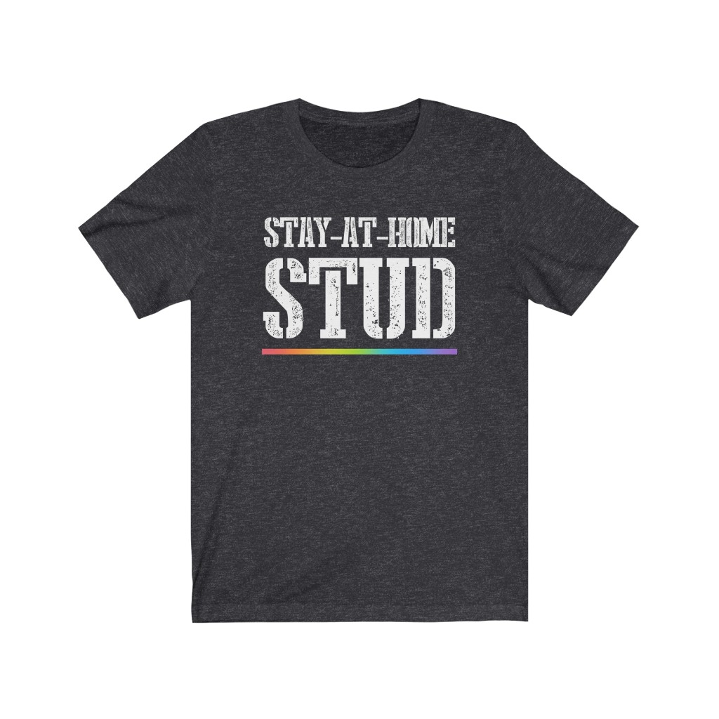 Stay At Home Stud Rainbow T-Shirt | LGBTQ+ T-Shirt Gift, Lesbian Femme Stud, Pride Shirt, Love is Love, LGBT Gift Gay Bisexual Trans Queer BIPOC Human Rights Rainbow Gift, Soft black blue green - Image 8