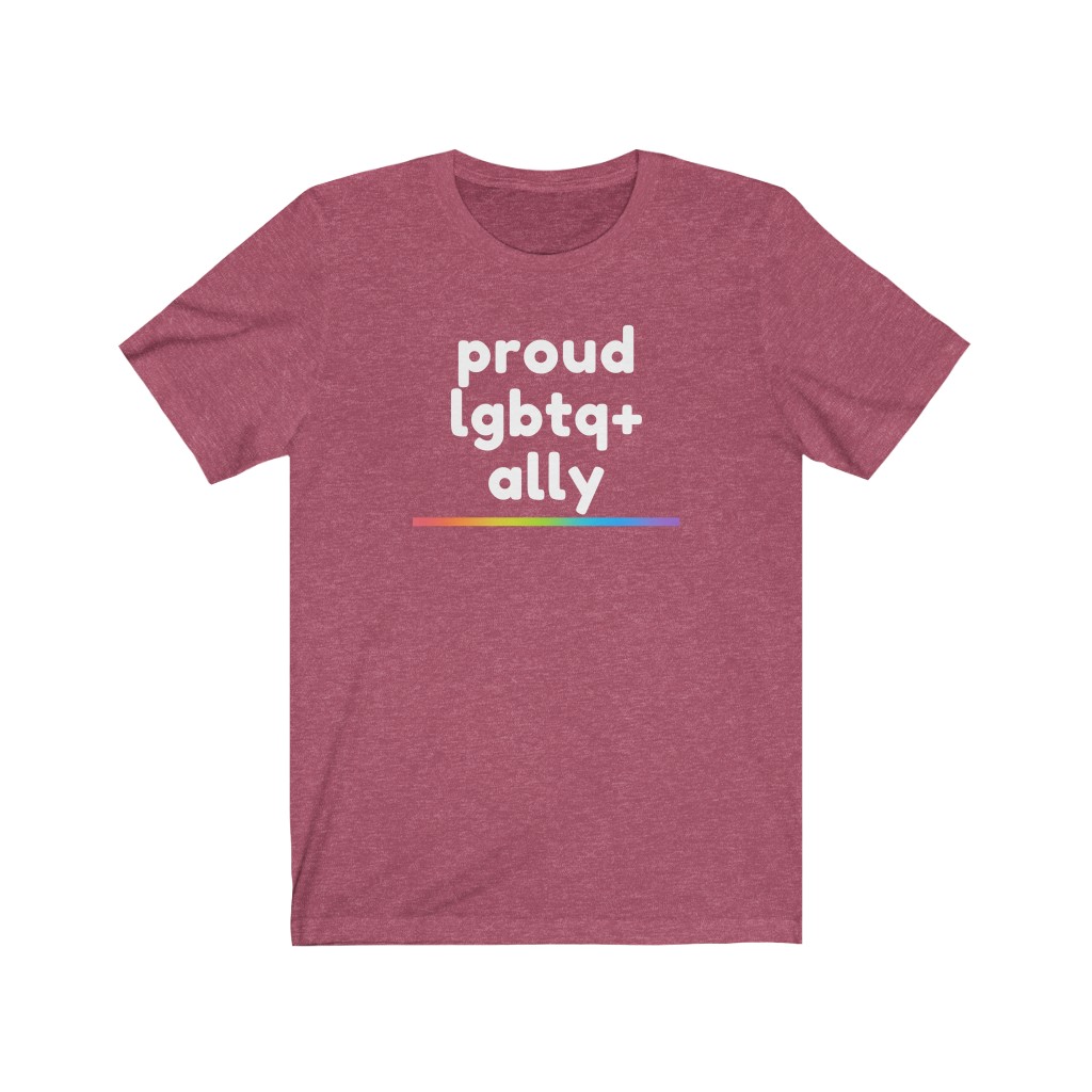 Proud LGBTQ+ Ally Rainbow T-Shirt | LGBTQ+ Rainbow Ally T-Shirt Gift, Pride Shirt, Love is Love, LGBT Gift Lesbian Gay Bisexual Trans Queer BIPOC Human Rights Rainbow Gift, Soft black blue green - Image 9