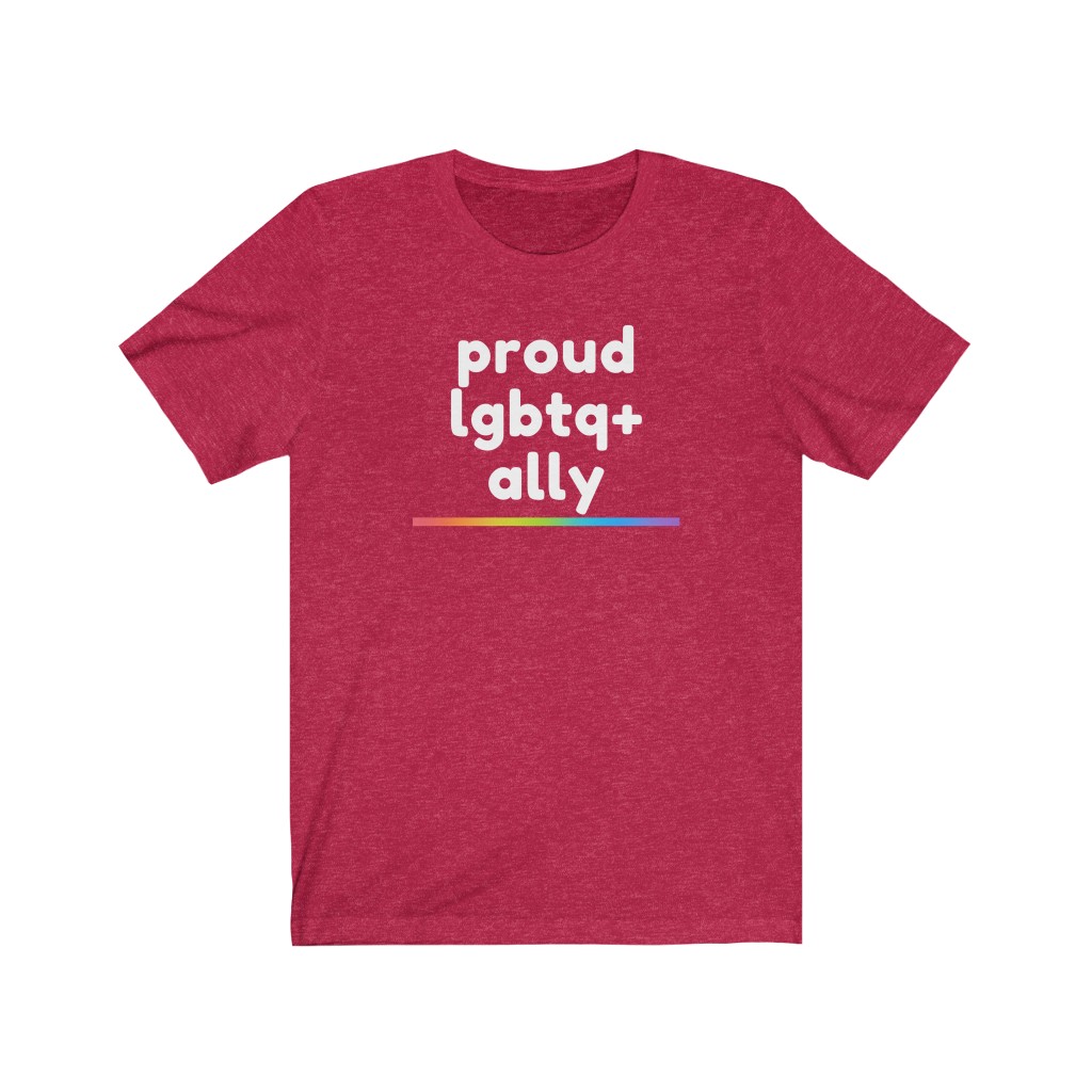 Proud LGBTQ+ Ally Rainbow T-Shirt | LGBTQ+ Rainbow Ally T-Shirt Gift, Pride Shirt, Love is Love, LGBT Gift Lesbian Gay Bisexual Trans Queer BIPOC Human Rights Rainbow Gift, Soft black blue green - Image 10