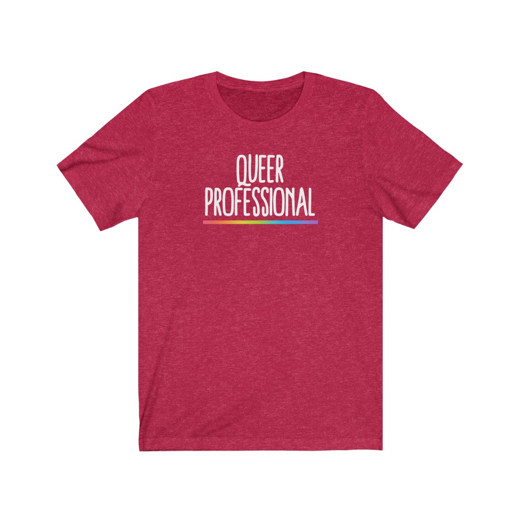 Queer Professional T-Shirt | LGBT Business Owner Lesbian Gay Bisexual Trans Queer BIPOC Human Rights Rainbow Gift, Soft black blue green - Image 11