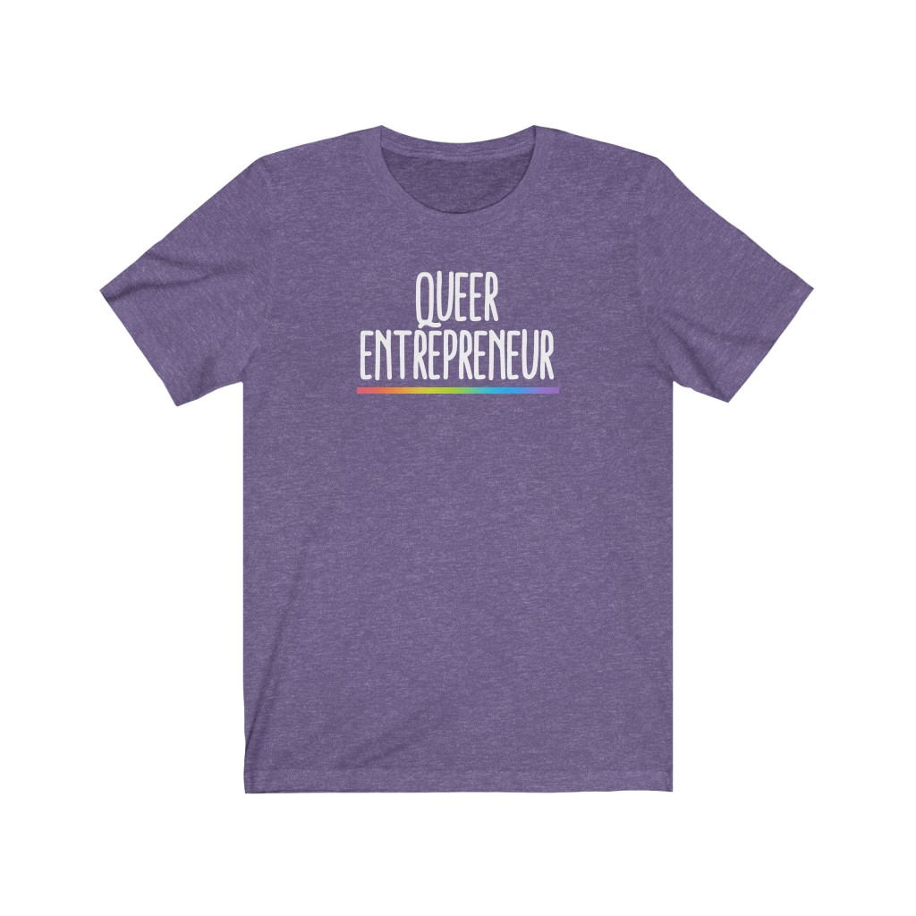 Queer Entrepreneur T-Shirt | LGBT Business Owner Lesbian Gay Bisexual Trans Queer BIPOC Human Rights Rainbow Gift, Soft black blue green - Image 9