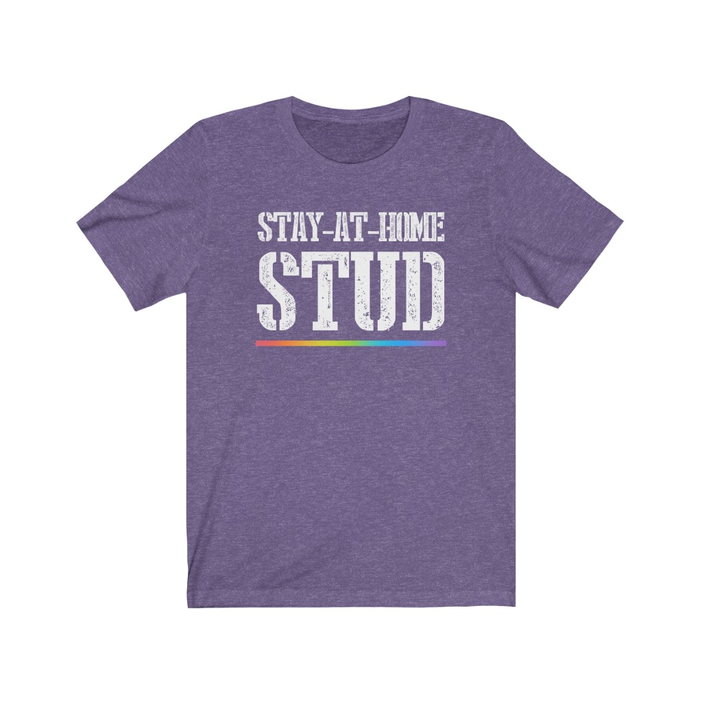 Stay At Home Stud Rainbow T-Shirt | LGBTQ+ T-Shirt Gift, Lesbian Femme Stud, Pride Shirt, Love is Love, LGBT Gift Gay Bisexual Trans Queer BIPOC Human Rights Rainbow Gift, Soft black blue green - Image 9