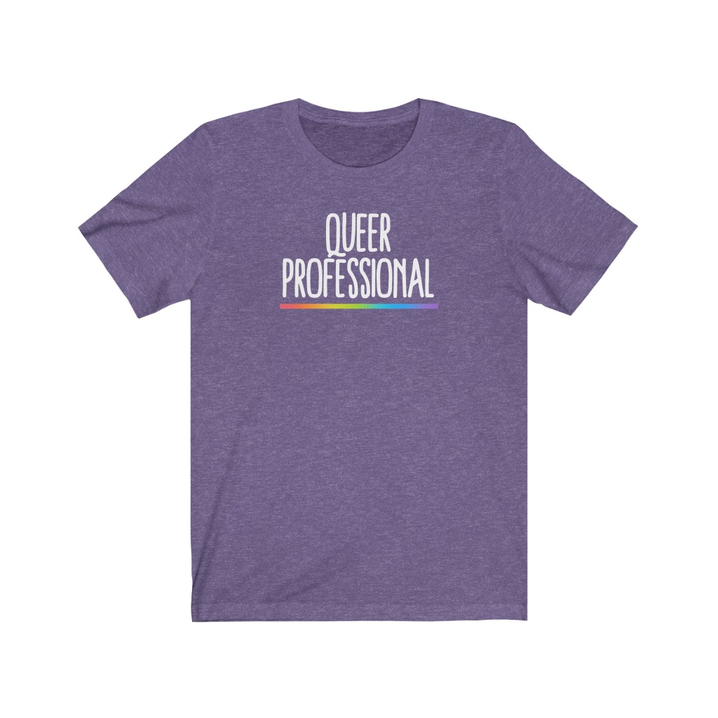 Queer Professional T-Shirt | LGBT Business Owner Lesbian Gay Bisexual Trans Queer BIPOC Human Rights Rainbow Gift, Soft black blue green - Image 10