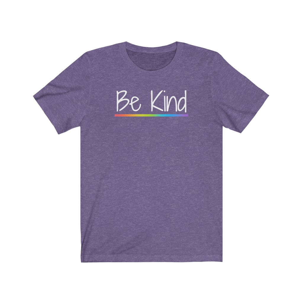 Be Kind Rainbow T-Shirt | LGBTQ+ Rainbow T-Shirt Gift, Pride Shirt, Love is Love, LGBT Gift Lesbian Gay Bisexual Trans Queer BIPOC Human Rights Rainbow Gift, Soft black blue green - Image 7