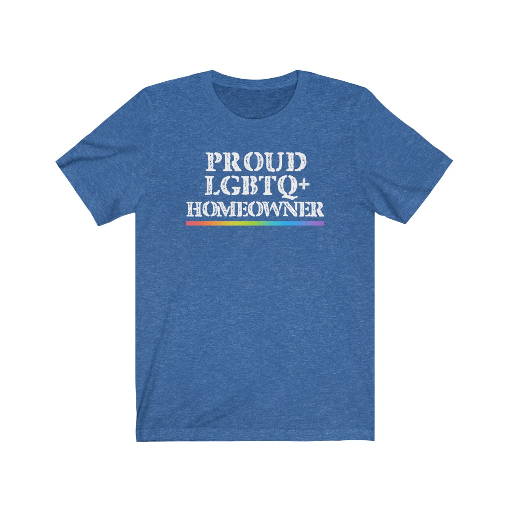 Proud LGBTQ+ Homeowner T-Shirt | LGBT Business Owner Lesbian Gay Bisexual Trans Queer BIPOC Human Rights Rainbow Gift, Soft black blue green - Image 5