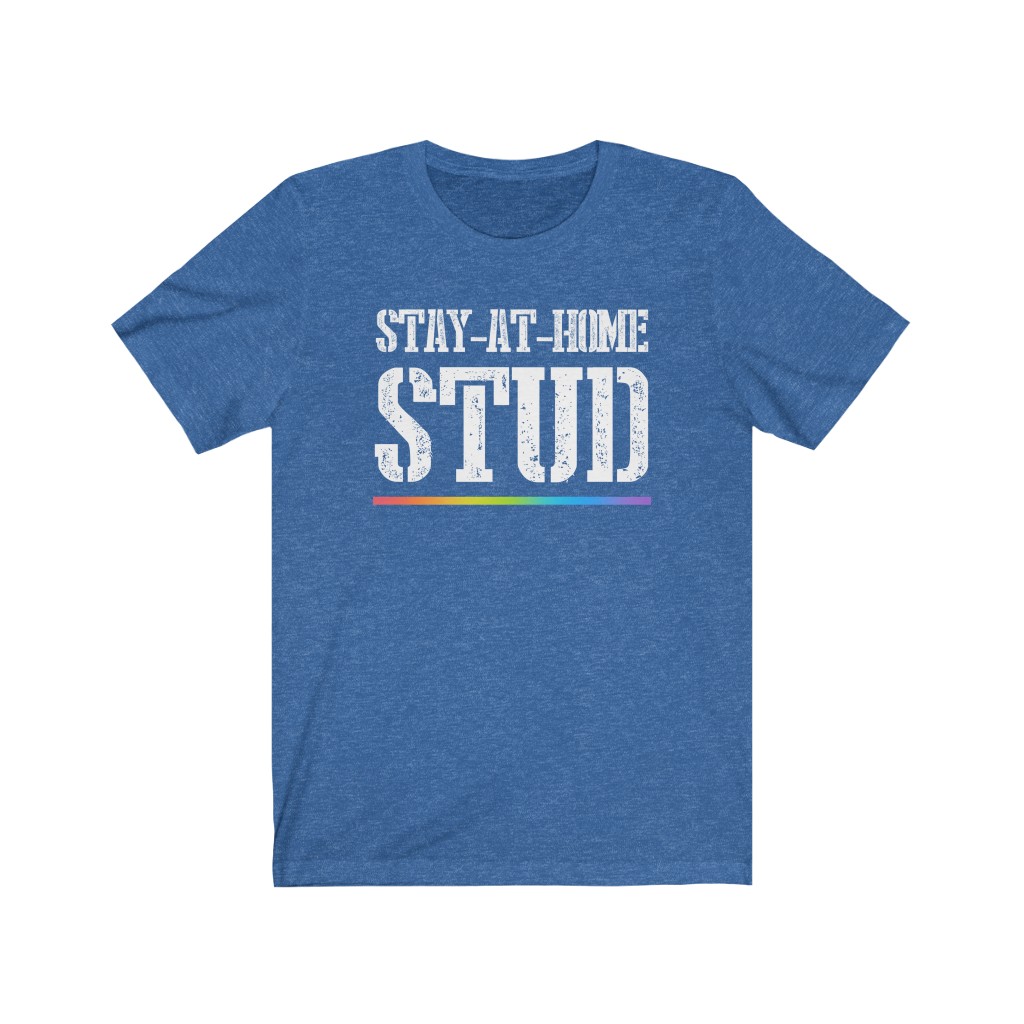 Stay At Home Stud Rainbow T-Shirt | LGBTQ+ T-Shirt Gift, Lesbian Femme Stud, Pride Shirt, Love is Love, LGBT Gift Gay Bisexual Trans Queer BIPOC Human Rights Rainbow Gift, Soft black blue green - Image 6