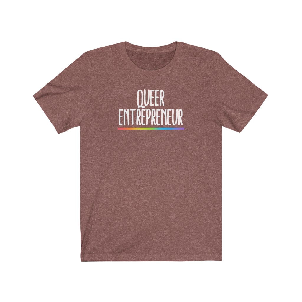 Queer Entrepreneur T-Shirt | LGBT Business Owner Lesbian Gay Bisexual Trans Queer BIPOC Human Rights Rainbow Gift, Soft black blue green - Image 3