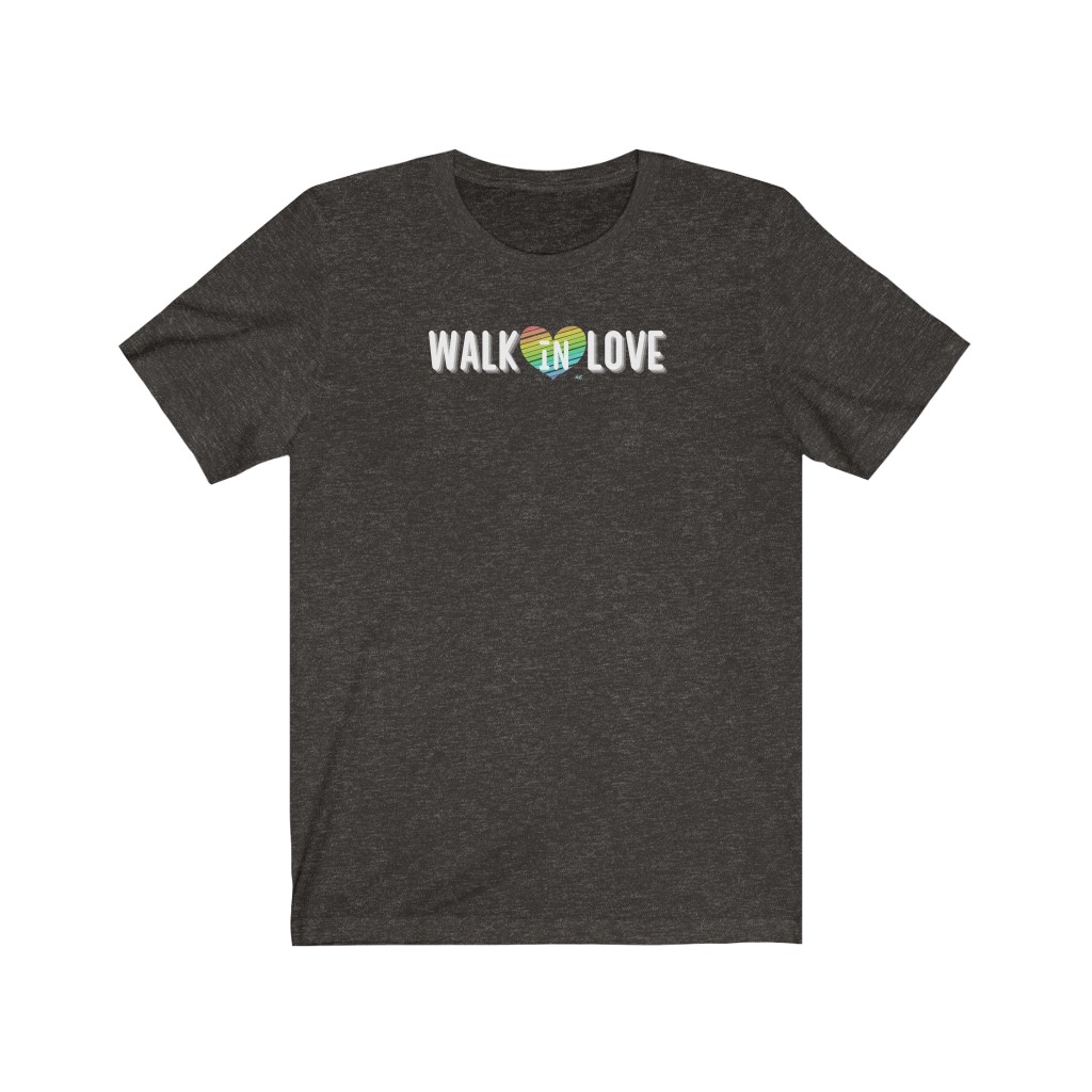Walk In Love T-Shirt | LGBT Business Owner Lesbian Gay Bisexual Trans Queer BIPOC Human Rights Rainbow Gift, Soft black blue green - Image 5