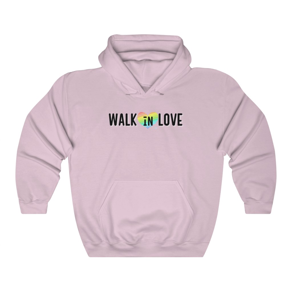 Walk In Love Rainbow Heart Sweatshirt | LGBTQ+ Rainbow Ally Gift, Pride Shirt, Love is Love, LGBT Gift Lesbian Gay Bisexual Trans Queer BIPOC Human Rights Rainbow Gift, Soft black blue green - Image 6