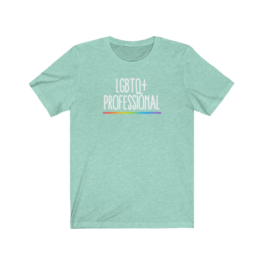 LGBTQ+ Professional T-Shirt | LGBT Career Professional Lesbian Gay Bisexual Trans Queer BIPOC Human Rights Rainbow Gift, Soft black - Image 3