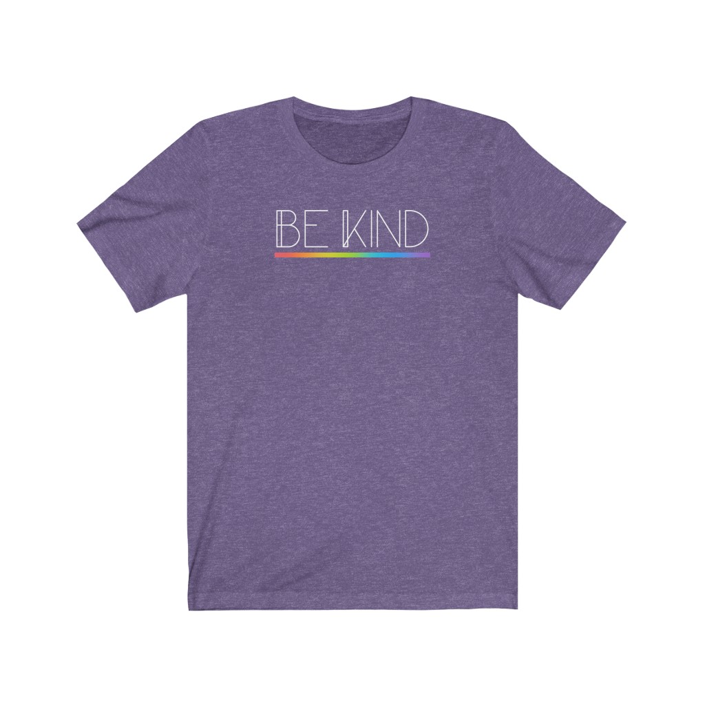 Be Kind Rainbow T-Shirt | LGBTQ+ Rainbow T-Shirt Gift, Pride Shirt, Love is Love, LGBT Gift Lesbian Gay Bisexual Trans Queer BIPOC Human Rights Rainbow Gift, Soft black blue green - Image 9
