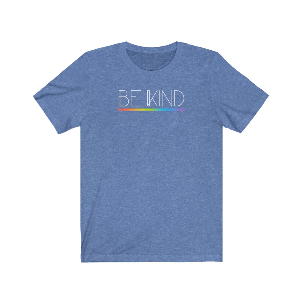 Be Kind Rainbow T-Shirt | LGBTQ+ Rainbow T-Shirt Gift, Pride Shirt, Love is Love, LGBT Gift Lesbian Gay Bisexual Trans Queer BIPOC Human Rights Rainbow Gift, Soft black blue green - Image 7