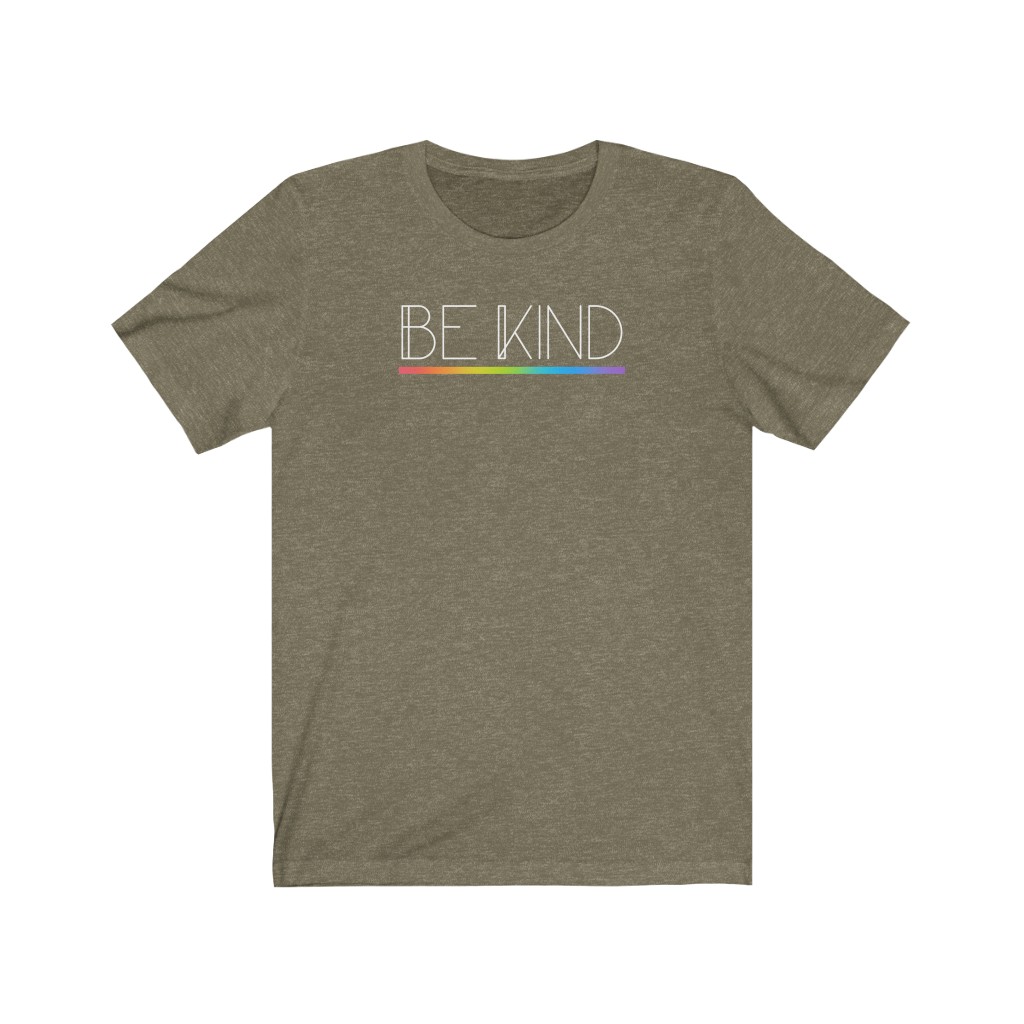 Be Kind Rainbow T-Shirt | LGBTQ+ Rainbow T-Shirt Gift, Pride Shirt, Love is Love, LGBT Gift Lesbian Gay Bisexual Trans Queer BIPOC Human Rights Rainbow Gift, Soft black blue green - Image 4